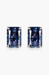 2 Carat Rectangle Moissanite 4-Prong Stud Earrings - Shah S. Sahota
